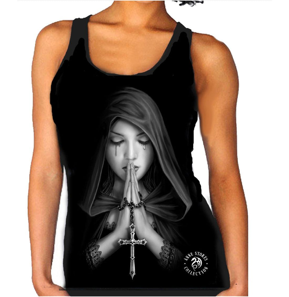 Image of Front of Goth Top on Model
