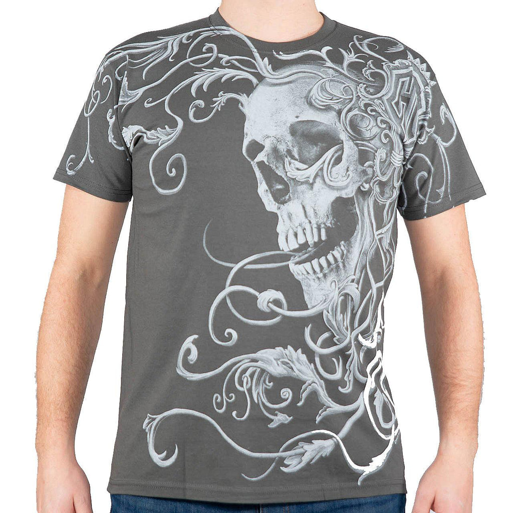 Wild Star Hearts - Engraved Skull - Men's T-Shirt - Wild Star Hearts 