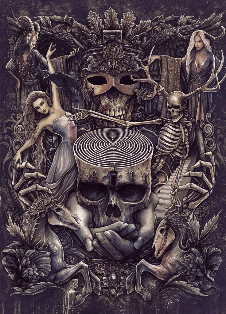 Labyrinth Print Design on Duvet Cover