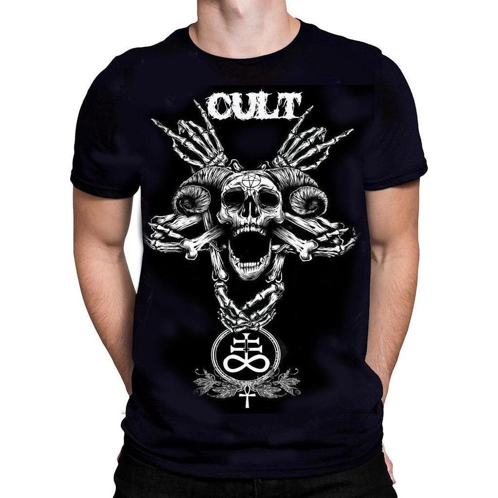 Wild Star - PENTAGRAM CULT - Mens T-Shirt - Black - Occult Fashion - Wild Star Hearts 