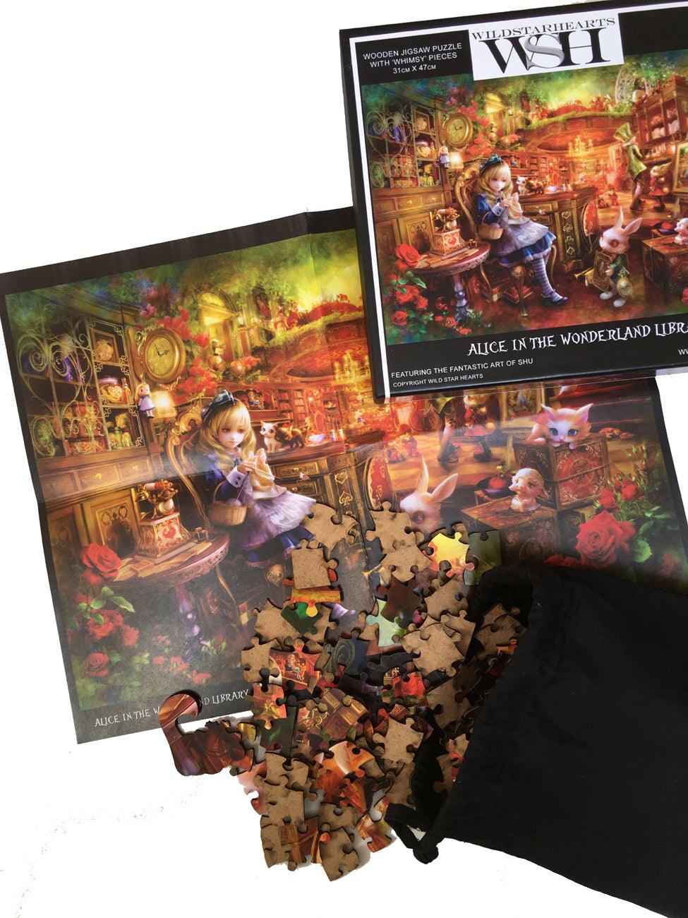 Walcha Puzzle Library Alice in Wonderland Wooden Jigsaw - Alice in Library - ooden Jigsaw ...