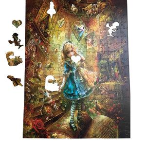 WSH- Alice In Wonderland - 300pc Wooden Puzzle with Whimsie Shapes - Wild Star Hearts 