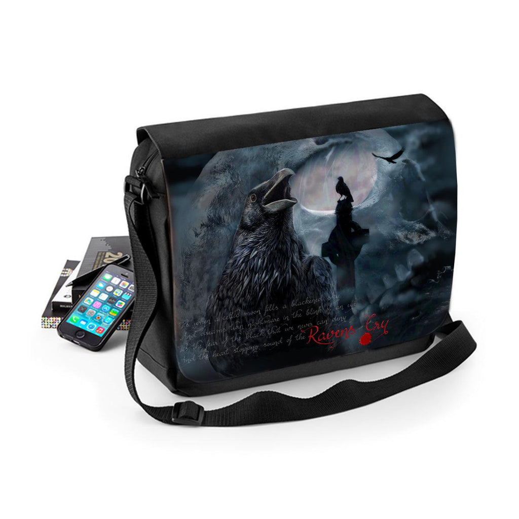 WSH - Raven's Cry - Messenger Bag featuring artwork by Dark Gothic - Wild Star Hearts 