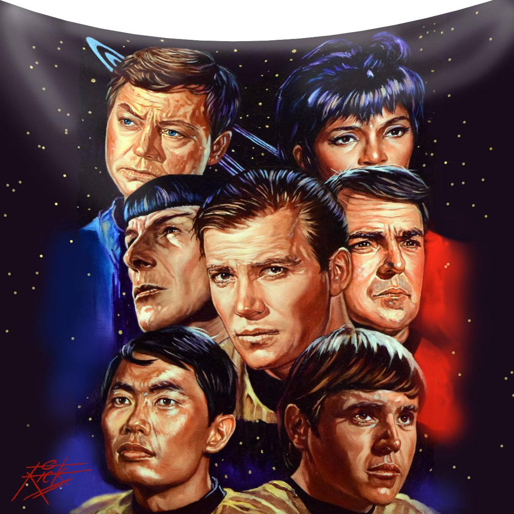 WSH - Star-Trek Collage - Fleece Blanket / Throw / Tapestry - Wild Star Hearts 